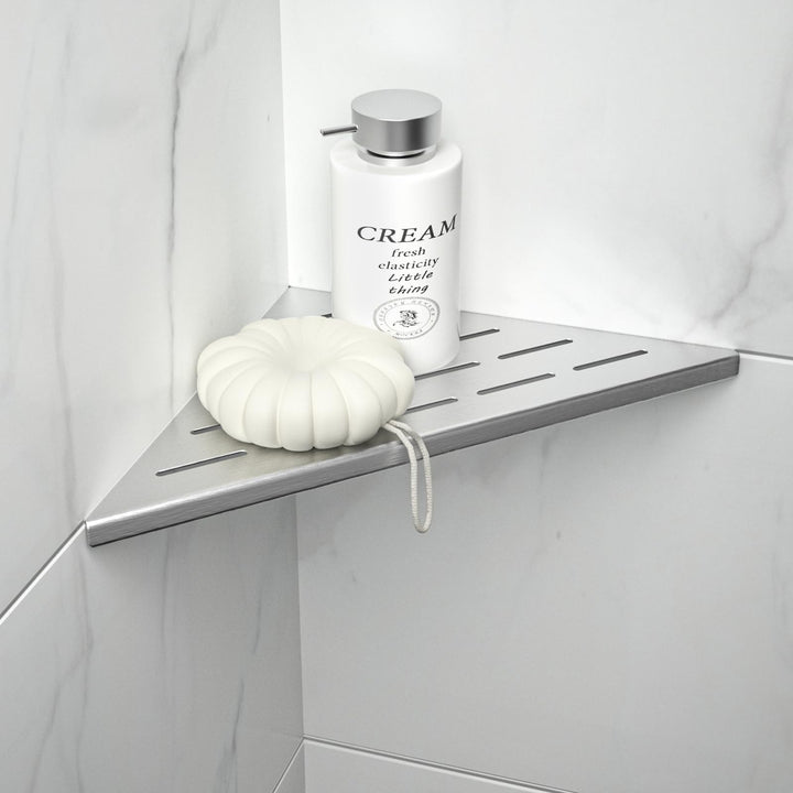 Bernkot Eckablage Duschablage 304 Edelstahl ohne Bohren für Badezimmer Shampoo Halter Gestreiftes Lo