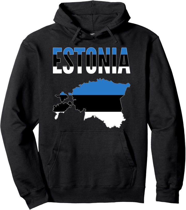 Estland - Estland Landkarte Flagge Pullover Hoodie