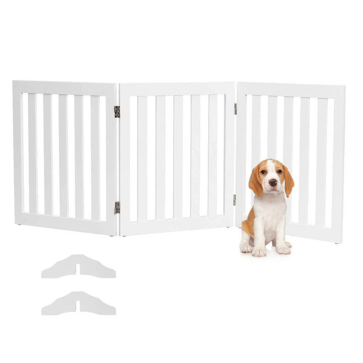 COSTWAY Absperrgitter Hunde 60cm Hoch, Schutzgitter Holz, Kindergitter klappbar, Treppengitter Hunde