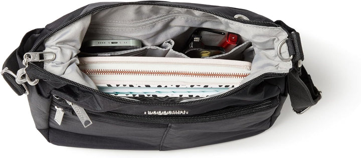 Baggallini Damen Anti-Theft Free Time Crossbody Bag Umhängetasche, Einheitsgrösse Schwarz, Schwarz