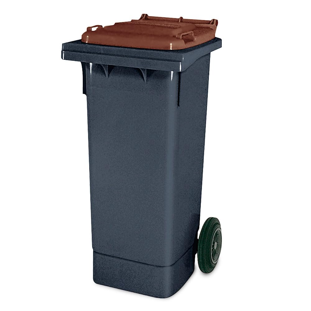 BRB Müllbehälter, 80 Liter, grau mit bunten Deckeln, BxTxH 445 x 520 x 930 mm, Niederdruck-Polyethyl