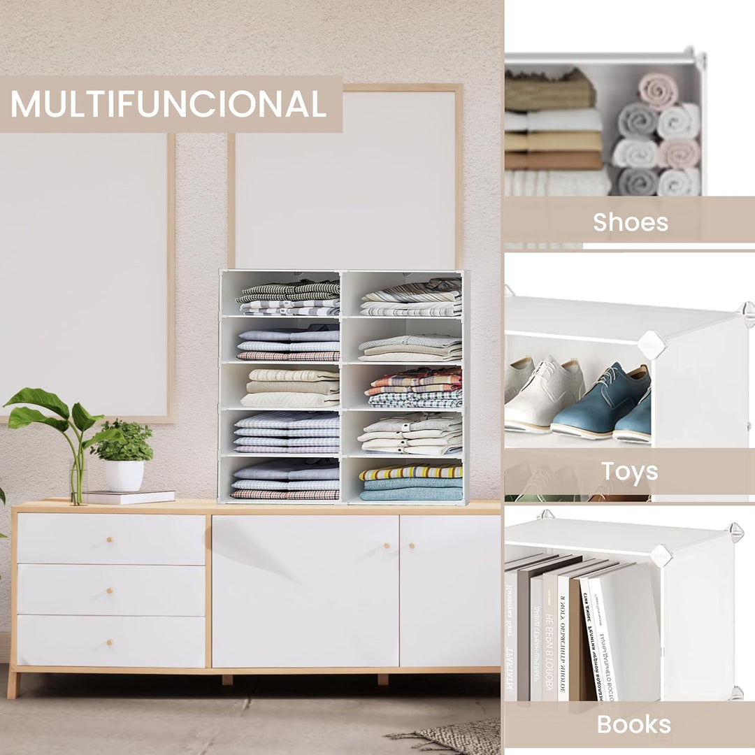 Modulares Regal, Kleiderorganizer für Schrank, Regal für Zimmer, Flur. Aufbewahrungsregal für Zuhaus