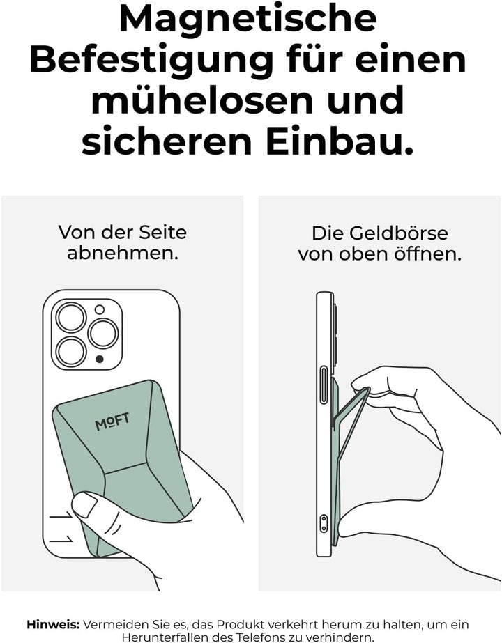 MOFT MagSafe Wallet Ständer für iPhone 15/14/13/12 Serie Kompatibel mit MagSafe, MOVAS Vegan Leder M