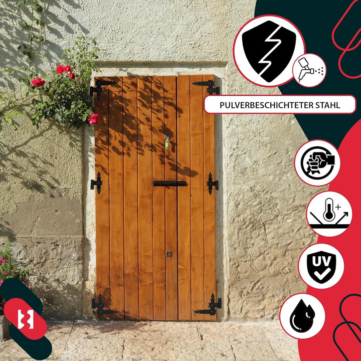 KOTARBAU® 4tlg.Winkelbänder 250 x 250 mm Geschmiedet Antik für Fensterladen Tore Garagen, 250 x 250