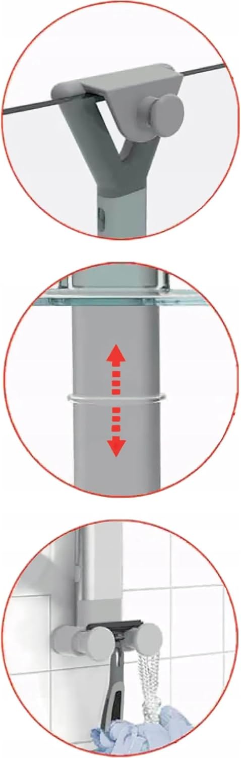 Aspira Home 3-stufiges Duschregal – Duschablage mit einzeln verstellbaren Ablagen, rostfreier Metall