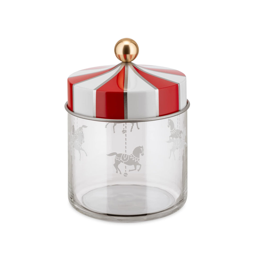 Alessi Circus MW30/75 - Küchenglas für Design-Lebensmittel, in Screen-bedrucktes Glas mit Tuchbandde