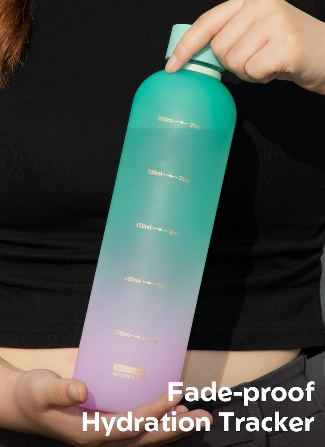 Opard Slim Pro Trinkflasche 1L,Auslaufsicher Wasserflasche SportBPA Frei, SpulmaschinenfestKunststof