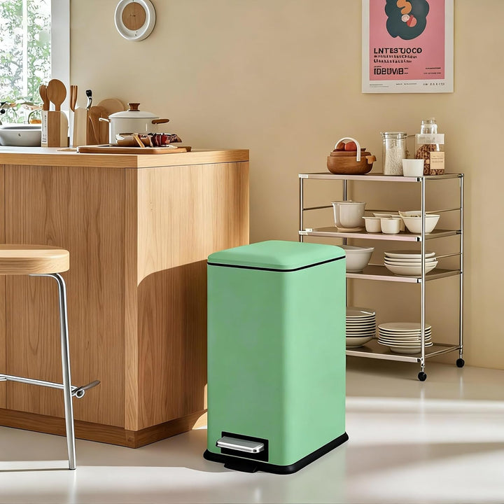 Mülleimer,30L Treteimer mit Inneneimer,30 Liter Schmaler Abfalleimer mit Pedal,Edelstahl Tretmülleim