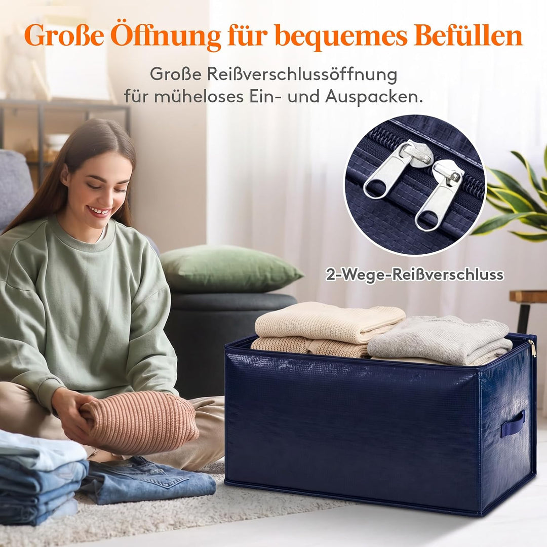 Lifewit 4 Stück 90L Umzugstaschen mit Griff, Aufbewahrungstasche für Bettdecken, Grosse Tasche mit R