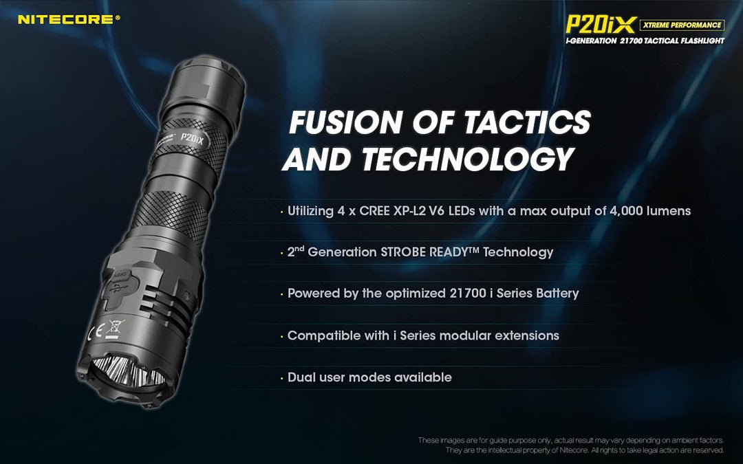 Nitecore P20iX - 4000 Lumen, integrierte Ladefunktion, inkl. Li-Ion Akku Single, Single
