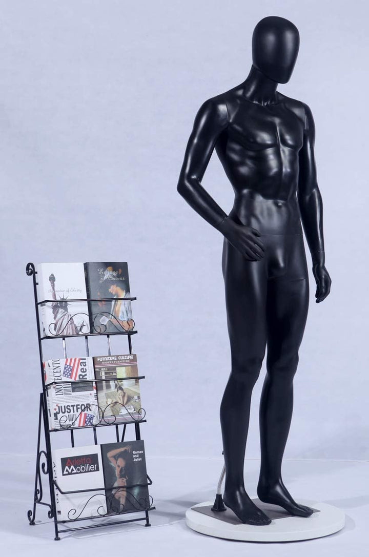 EurotonDisplay männliche Schaufensterpuppe schwarz MC-1Black beweglich matt schwarz Schaufensterpupp