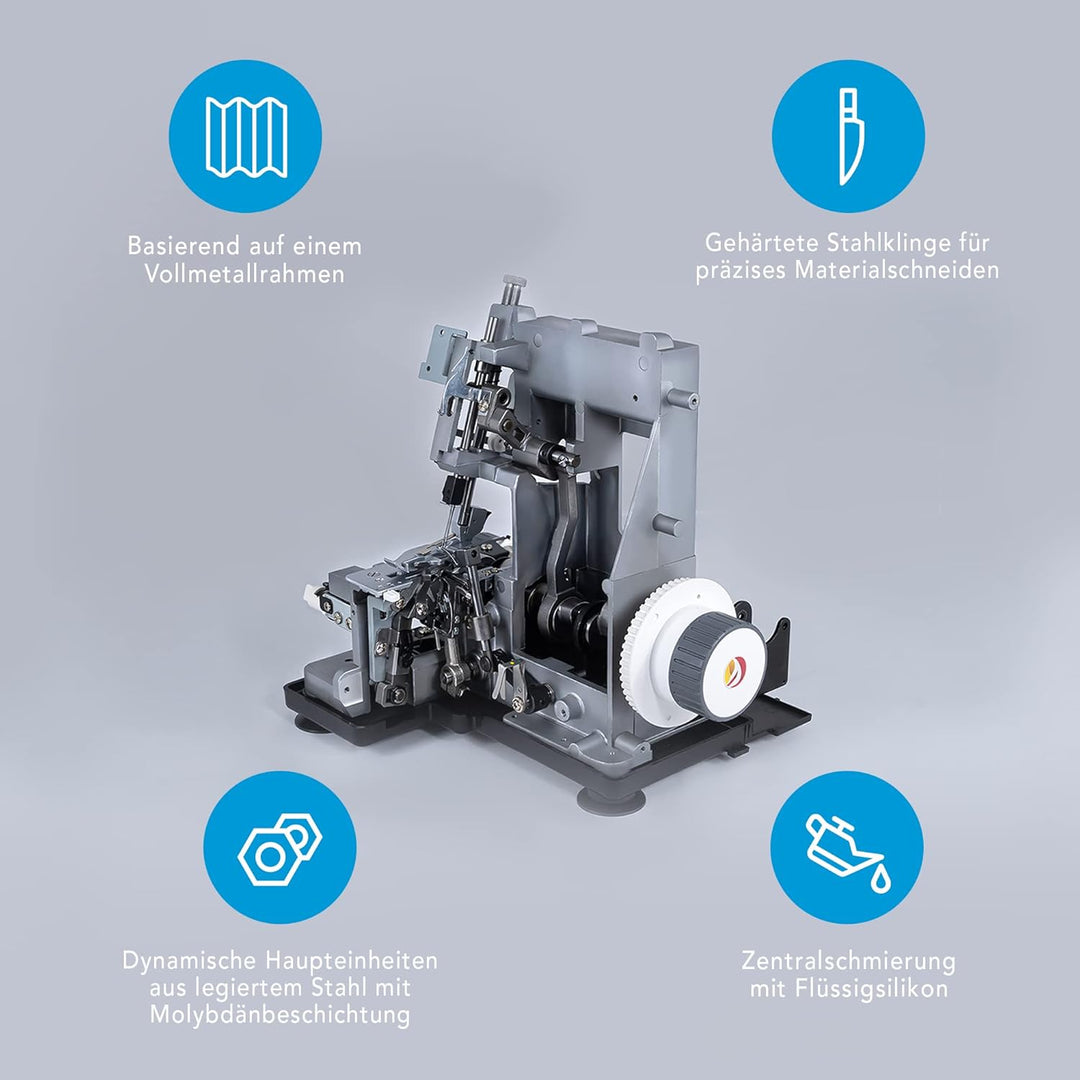 Triumphator 1700X Overlocker, Overlock-Nähmaschine, 3/4 Faden mit Differential, Vollmetallgestell, 1