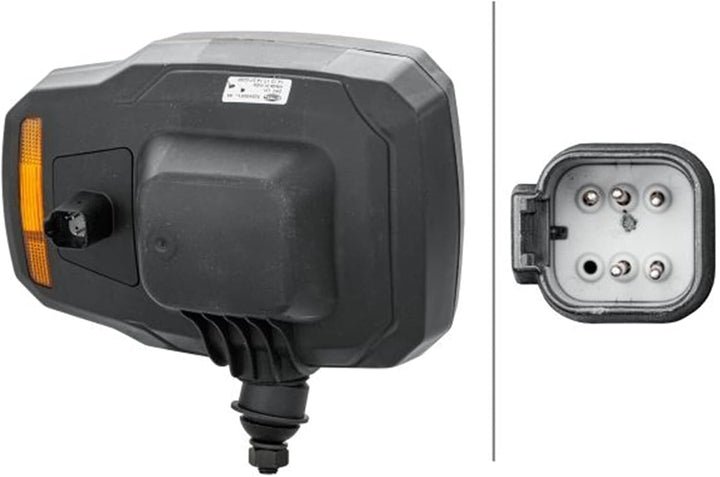 HELLA - Halogen-Hauptscheinwerfer - 12V - Einbau - Lichtscheibenfarbe: gelb - Stecker: DEUTSCH Steck