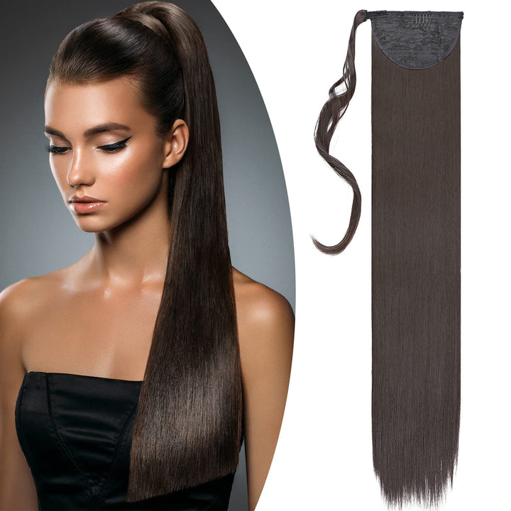 SEGO 81cm Ponytail Clip in Pferdeschwanz Extension Lang Haarteil Haarverlängerung Zopf Hair Piece Gl