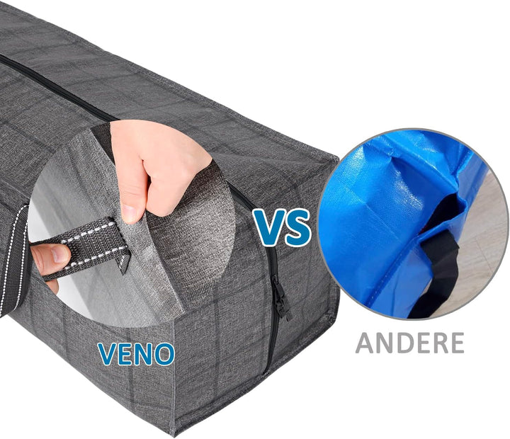 VENO 87 Liter extra grosse Umzugstaschen mit Rucksackgurten, Umzugshelfer, starke Griffe und Reissve