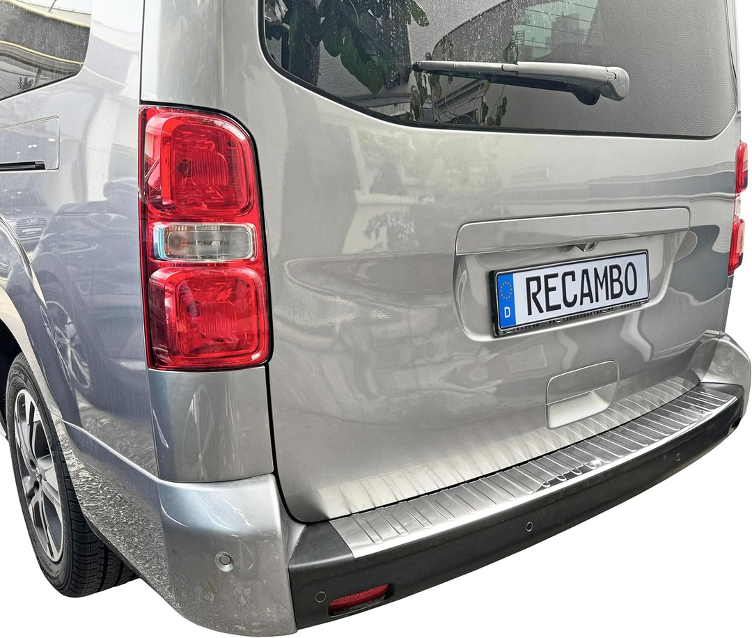 RECAMBO Ladekantenschutz Edelstahl Hochglanz poliert, Chrom Look - kompatibel für Citroen Jumpy 3 -
