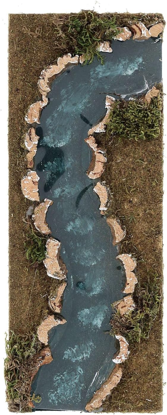 Flussstrecke für Krippe aus Kork und Holz 33x14 cm
