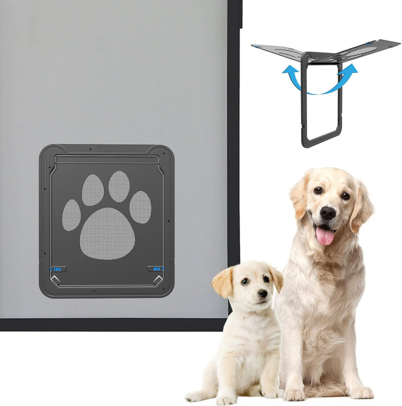 Enjoying Haustier Fliegengitter Tür Hundeklappe für Hunde Katzen Fliegengitter Tür mit Verriegelungs