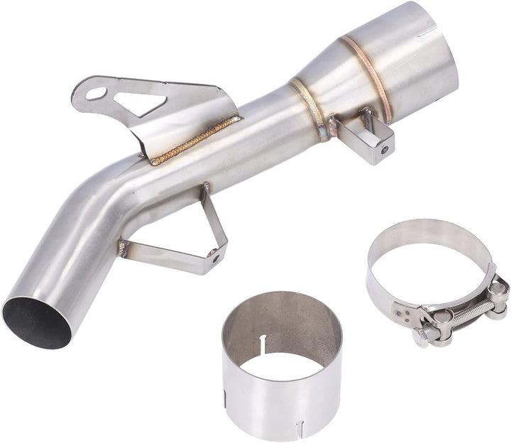 Aramox Motorrad-Auspuff-Mittelrohr 304 Edelstahl Hitzebeständiges Mittleres Verbindungsrohr Ersatz f