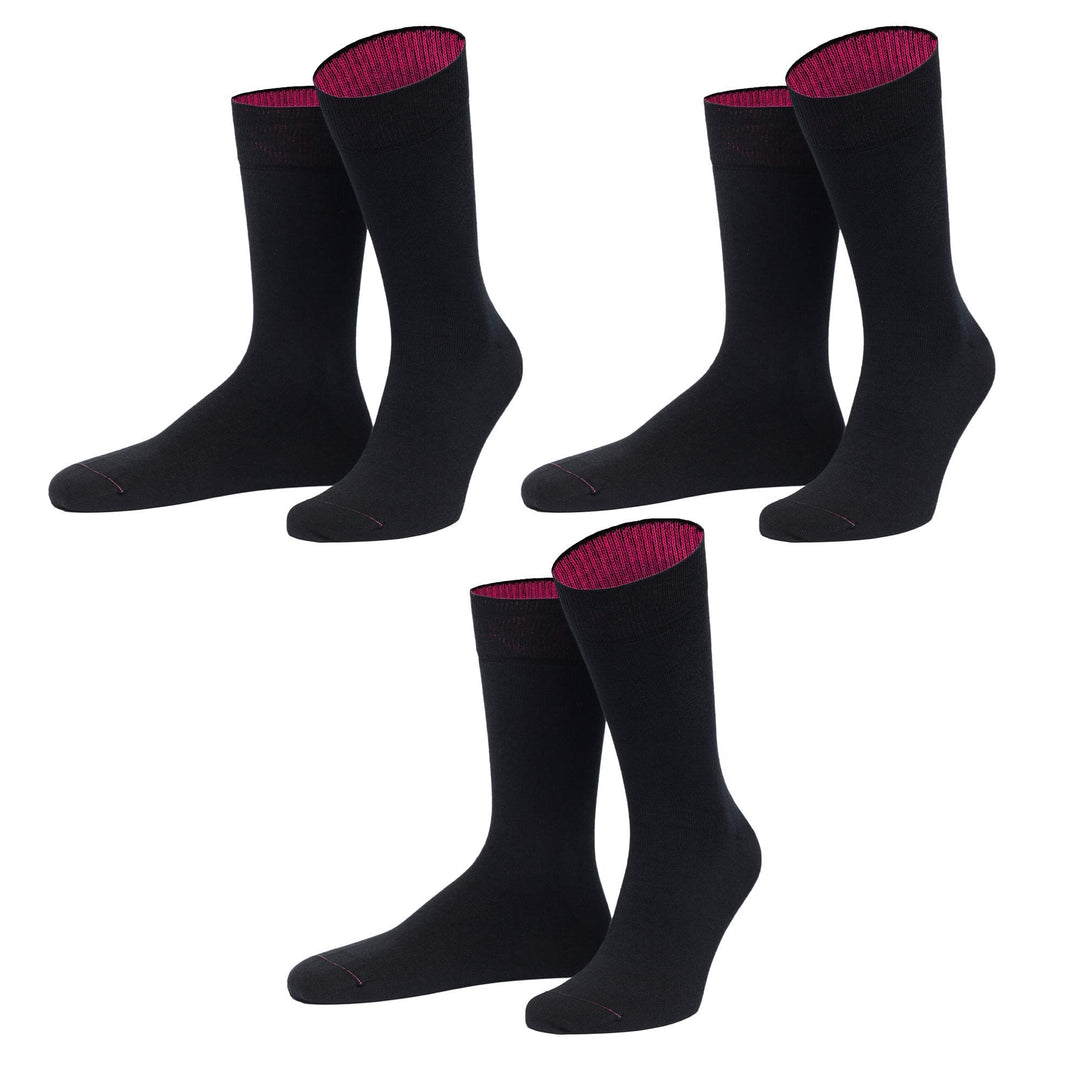 von Jungfeld - Herren Socken/Strumpf Herrensocken 3er-Pack einfarbig 39-42 Schwarz, 39-42 Schwarz