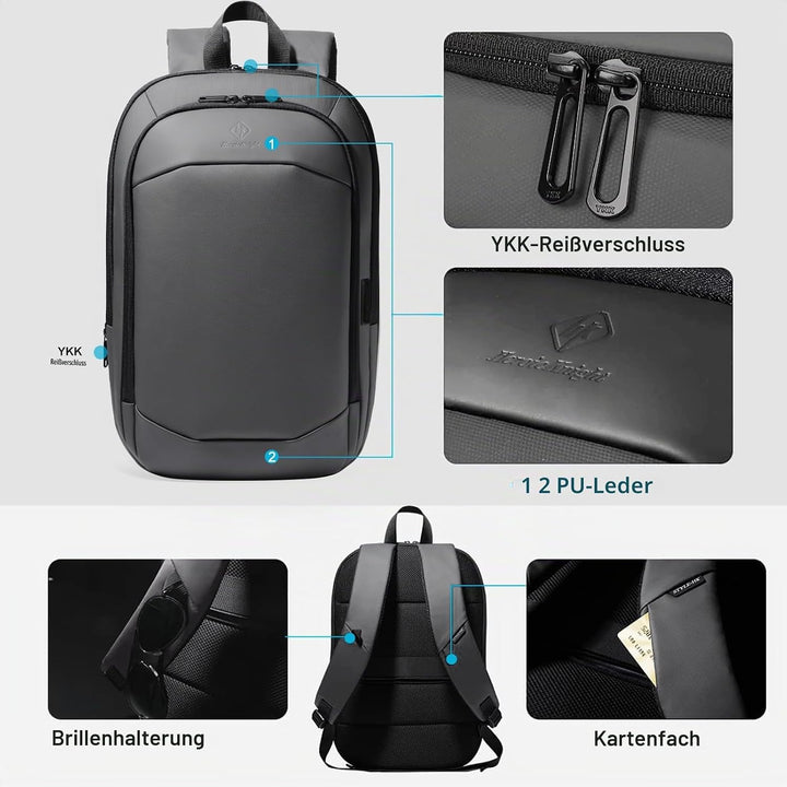 HEROIC KNIGHT Laptop Rucksack Herren 17 Zoll wasserdichter erweiterbarer Reiserucksack Handgepäck La