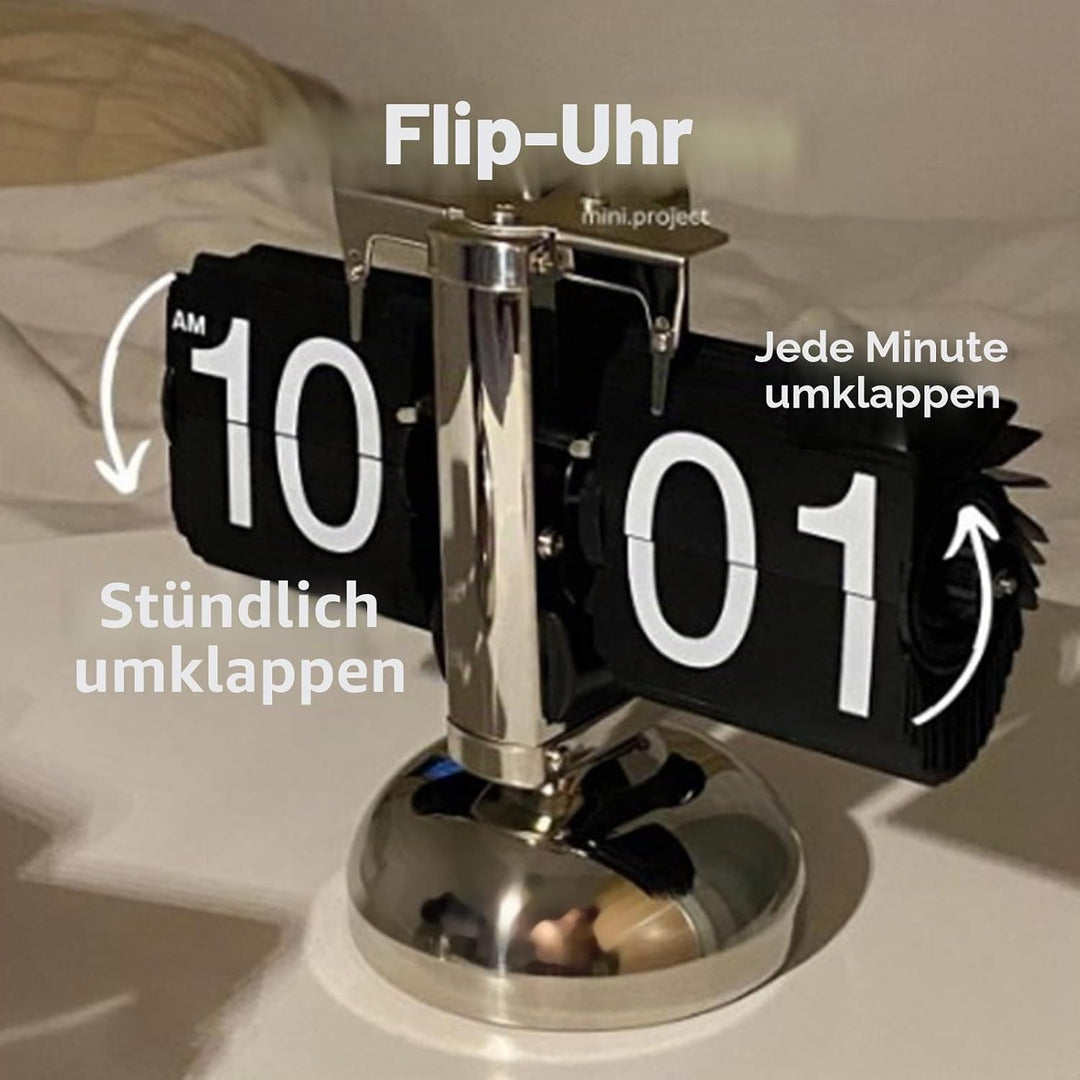 Tyenaza Flip-Schreibtischuhr, Digitale Flip-Down-Uhr, Retro-Minimalist-Einfuss-mechanische Auto-Flip