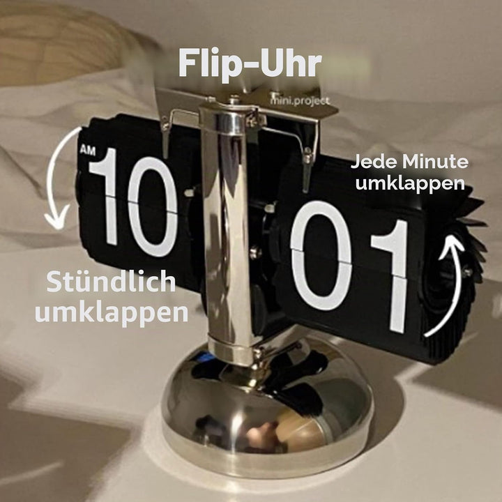 Tyenaza Flip-Schreibtischuhr, Digitale Flip-Down-Uhr, Retro-Minimalist-Einfuss-mechanische Auto-Flip