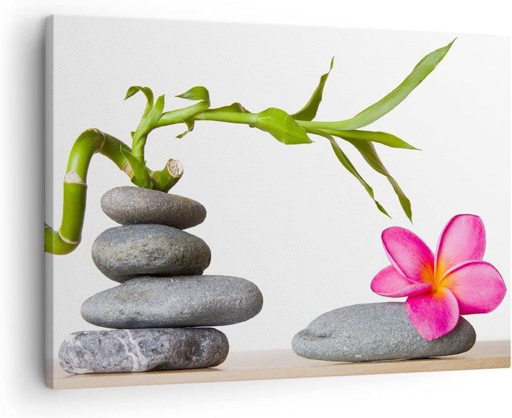 Bilder auf Leinwand Ruhig blume dekoration stein Leinwandbild 70x50cm Wandbilder Dekoration Wohnzimm