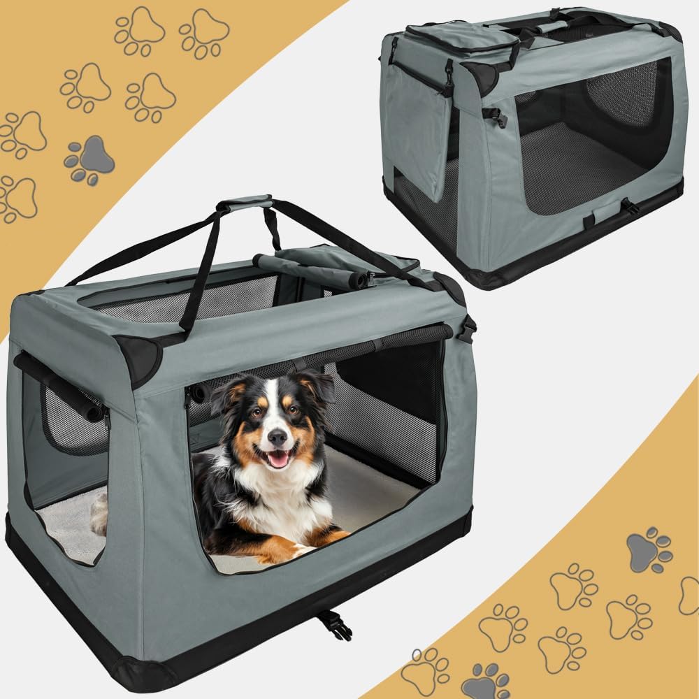 Faltbare Hundebox Transporttasche Transportbox Auto für Katze Hunde Grosse Kleine Box Bag Bed Decke