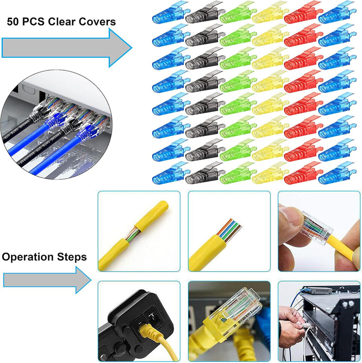 MAYLINEE Netzwerk Werkzeug Set CAT5 CAT6, Crimpzange RJ45 Patchkabel Wartung LAN Kabeltester Reparat