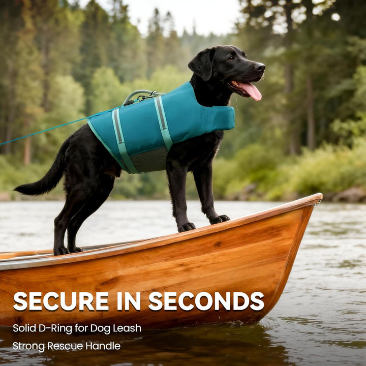 VIVAGLORY Ripstop Hunde Rettungsweste für Kleine Mittel Grosse Hunde Bootfahren, Hund Schwimmweste m