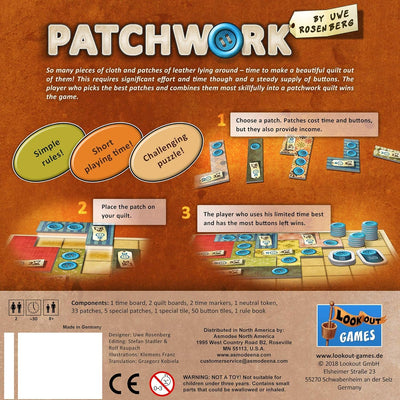 Mayfair Games MFG3505 - Brettspiel, Patchwork, Englisch, One Size, Patchwork