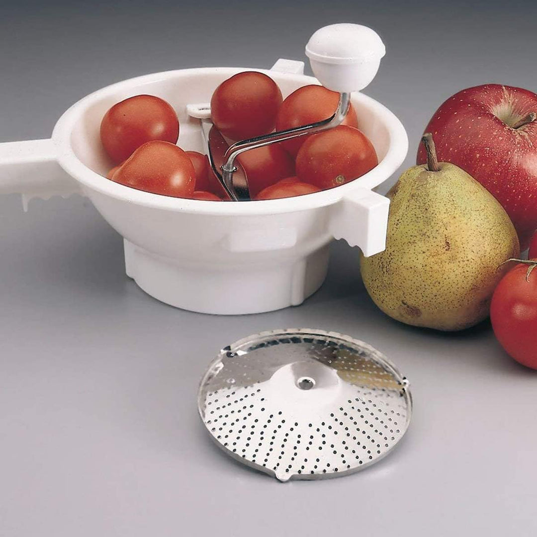 Metaltex Passiermaschine Spring mit 3 Edelstahl Scheiben, ø 24 cm, Weiss Weiss 24 cm, Weiß 24 c