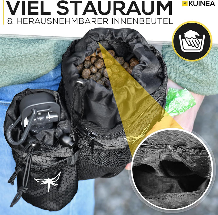 KUINEA® Leckerlitasche für Hunde - 4 Tragevarianten - Praktische Gassi Tasche Hund, Hundeleckerli Ta