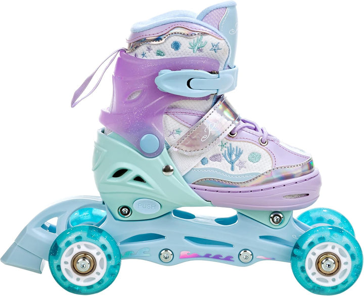 RAVEN 4in1 Inline Skates Triskates Rollschuhe Schlittschuhe Inliner für Kinder Mädchen verstellbar 3