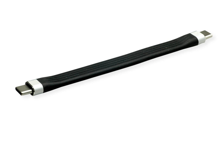ROLINE USB 3.2 Gen 2 Silikonkabel, mit PD (Power Delivery) 20V3A, Emark, C-C, ST/ST, schwarz, 11 cm