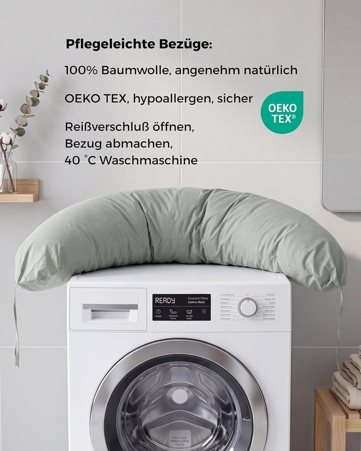 Stillkissen Seitenschläferkissen, XXL Schwangerschaftskissen | 190cm gross, ergonomisch weich: entsp