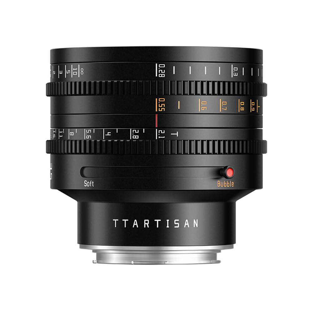 TTArtisan 35 mm CINE T2.1 Dual Bokeh Metallgehäuse Objektiv für Leica L Mount – Schwarz Schwarz CINE