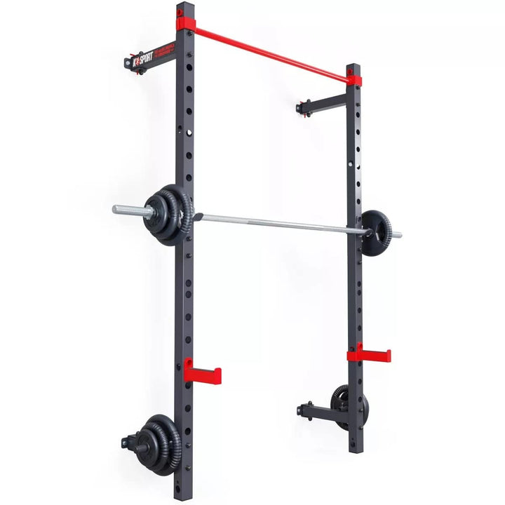 K-Sport: Wandrack – Squat Rack mit Klimmzugstange zur Wandmontage bis 225 kg belastbar I Kniebeugest