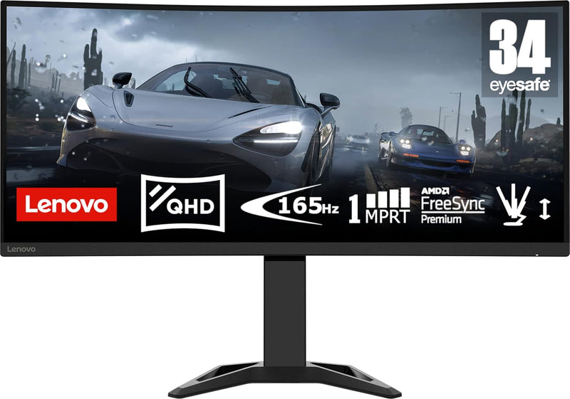 Lenovo G34w-30 | 34" QHD Gaming Monitor | 3440x1440 | 165Hz | 350 nits | 0,5ms Reaktionszeit | HDMI