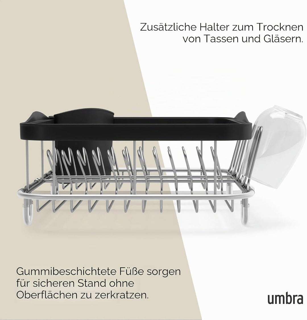 Umbra Multi-Use Dish Rack Black Sinkin multifunktionaler Geschirrständer Schwarz/Nickel, Metall, Gro