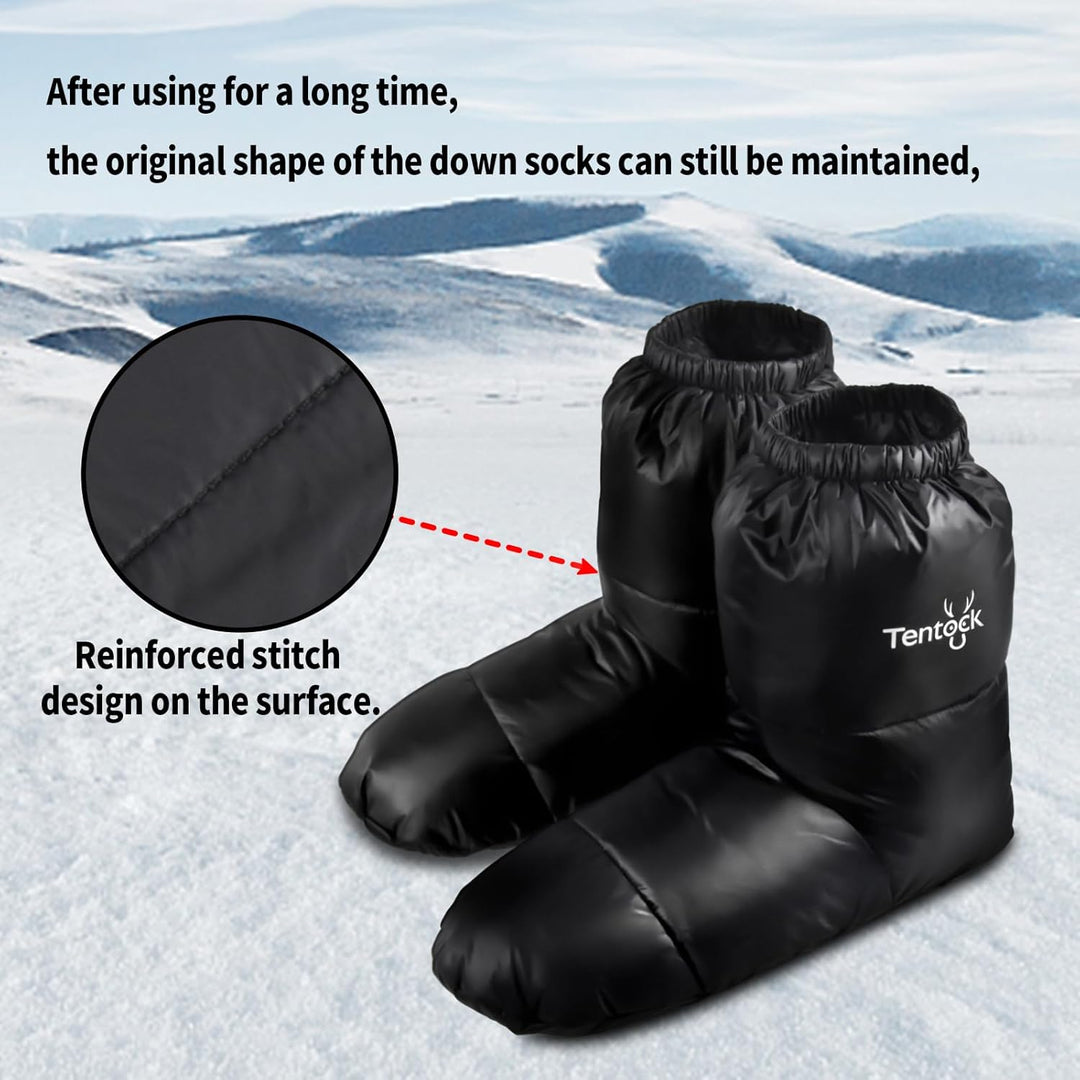 Tentock Winter Hausschuhe Wärmehausschuhe Gänse Daunen Socken Daunen Booties Unisex Thermisch Daunen