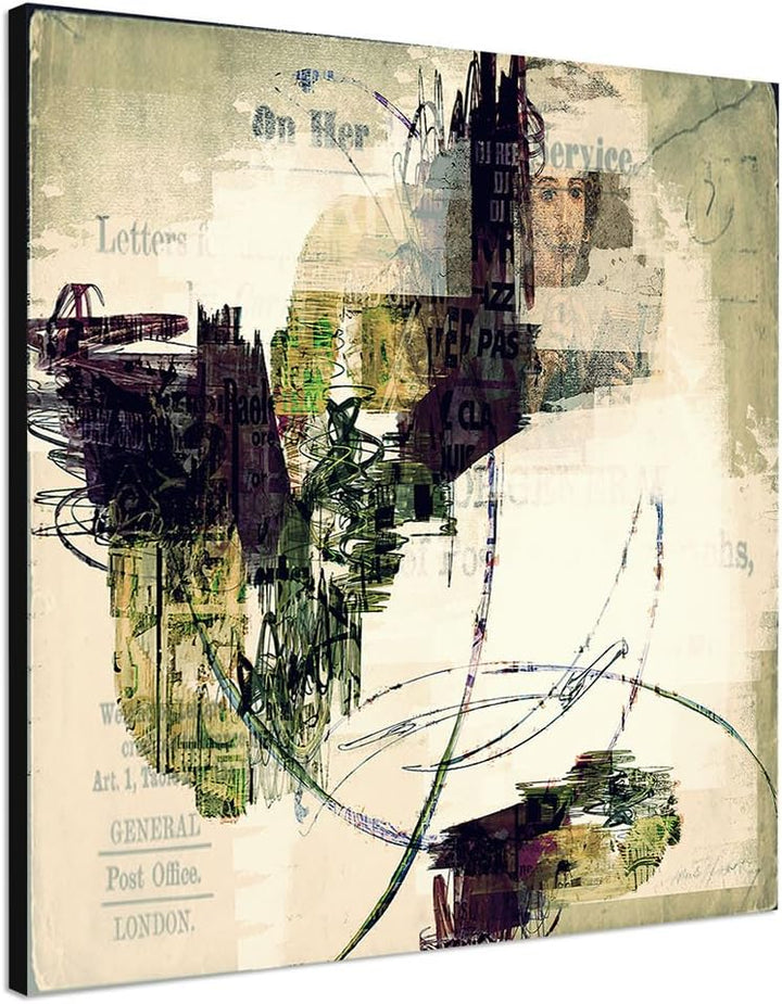 Paul Sinus Art Pink Power - Abstrakt395_60x60cm Bild auf Leinwand Abstraktes Motiv quadratisches For