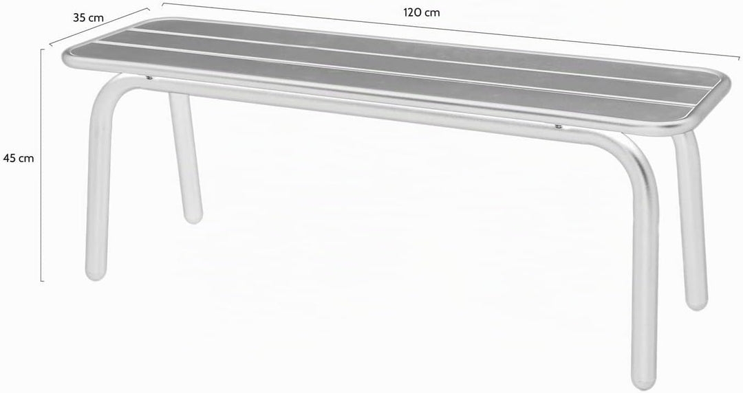 MaximaVida Gartenbank Max aus Metall 120 cm ockergelb - ohne Rückenlehne 120 x 35 x 45 cm Gelb, 120