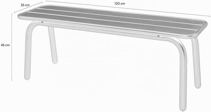 MaximaVida Gartenbank Max aus Metall 120 cm ockergelb - ohne Rückenlehne 120 x 35 x 45 cm Gelb, 120