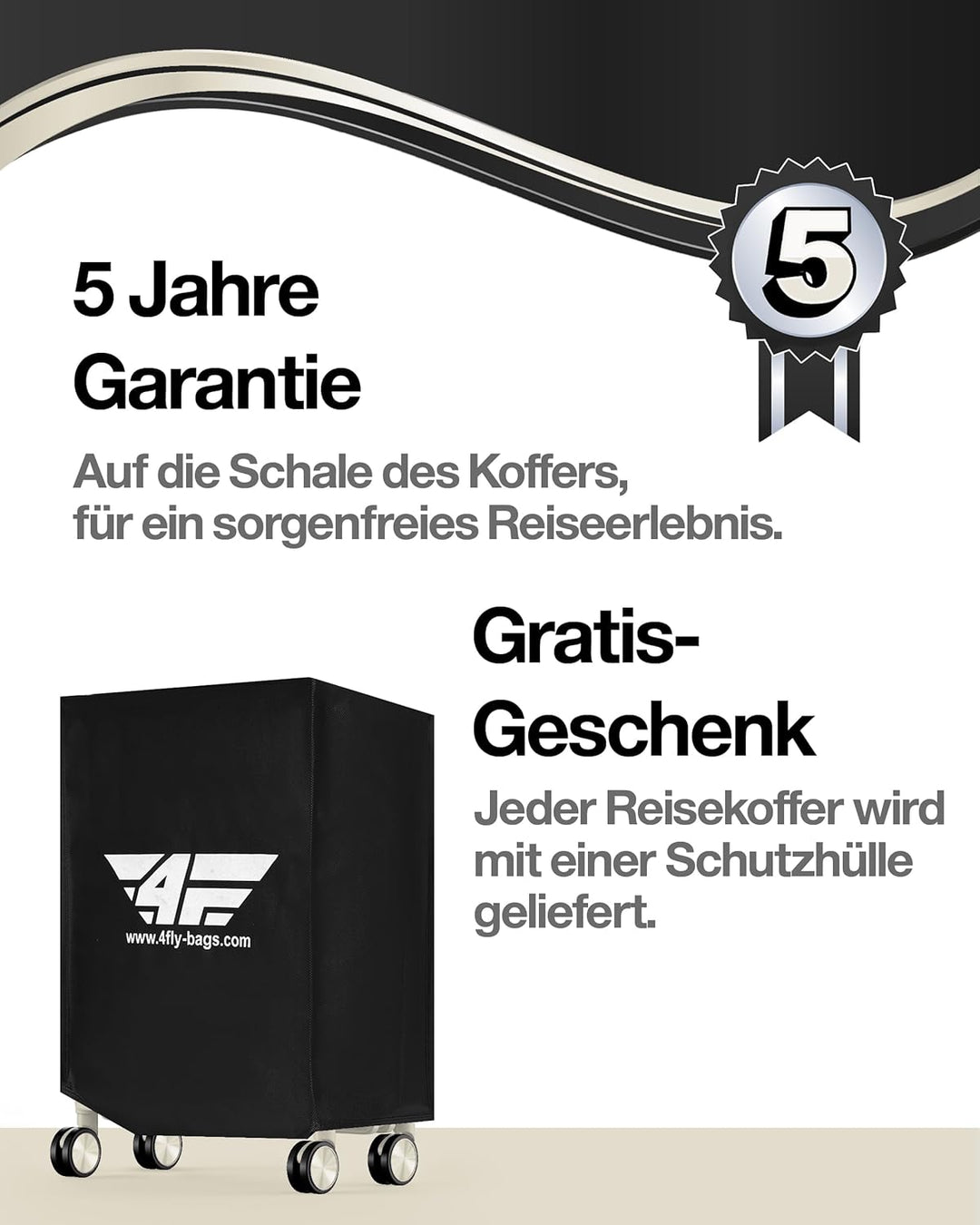 Leichter Hartschalen-Reisekoffer Set 4-teilig, Koffer Set mit TSA-Schloss, Doppelreissverschluss, Do