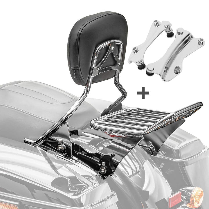 Sissybar + Gepäckträger W1 für Harley Davidson Street Glide Special 15-19 chrom