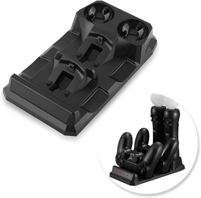 VBESTLIFE Ladestation für , 4-in-1-Schnellladegerät Ladestation für PS Move/-Controller