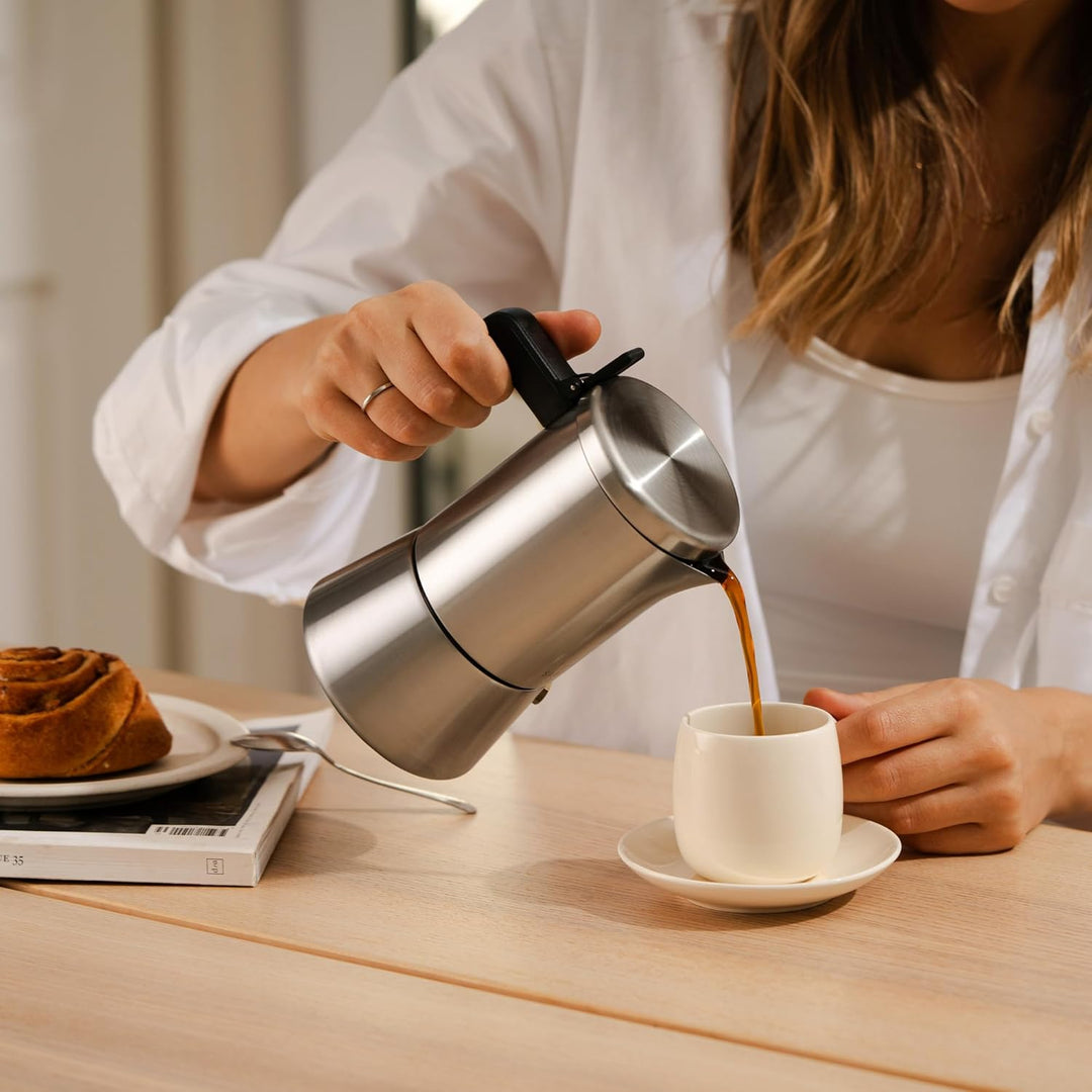 SILBERTHAL Espressokocher Edelstahl 200 ml - 4 Tassen - Induktionsgeeignet – Kaffeekocher für jeden