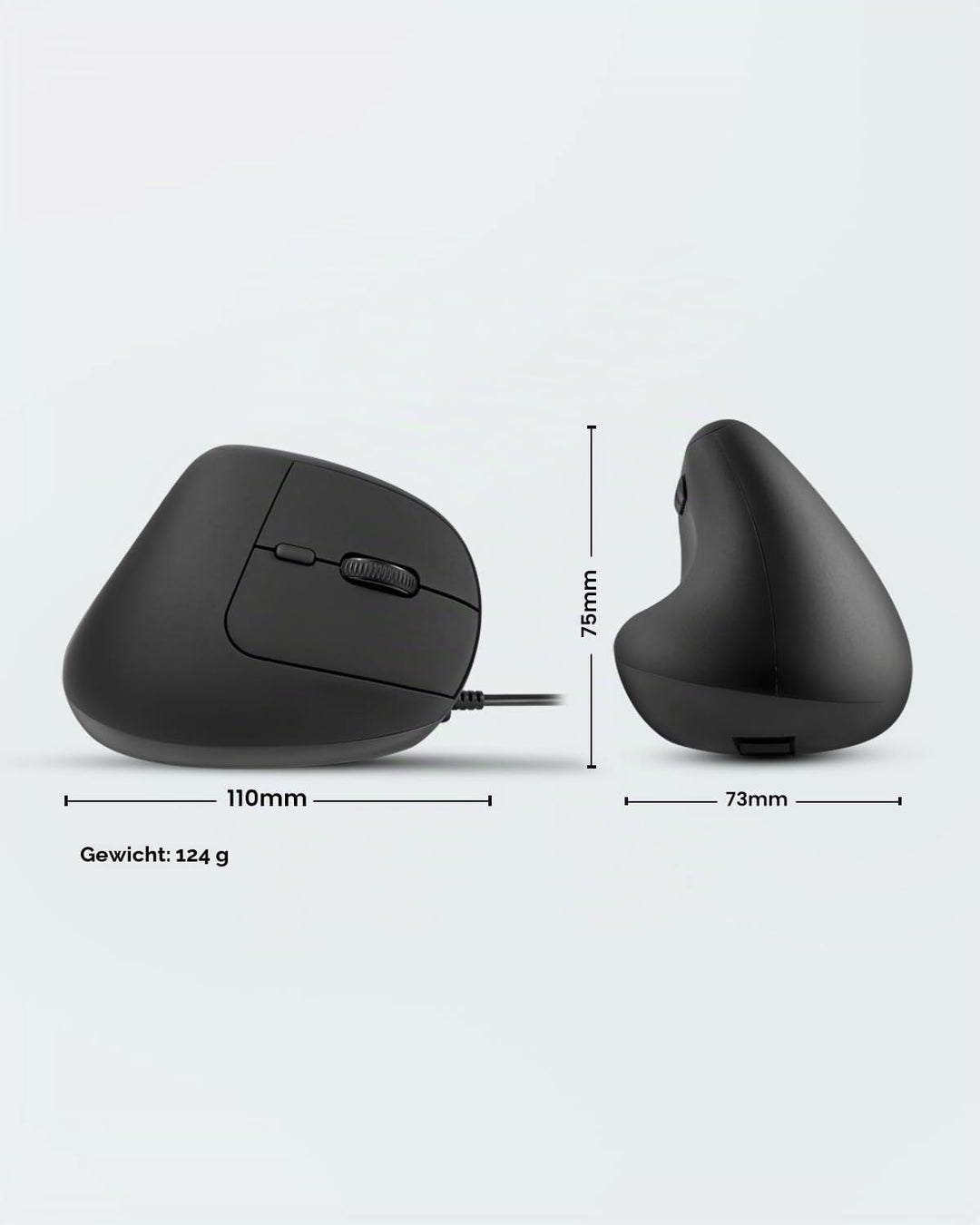 Perixx PERIMICE-508 Programmierbare Ergonomische Maus -Vertikal - Schnurgebunden - 1000/1600 dpi - I